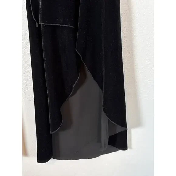 Inc Black Velvet Flared Pants Spilt Hem 90s Whimsigoth Witchy Goth Womens 12 - Picture 3 of 7